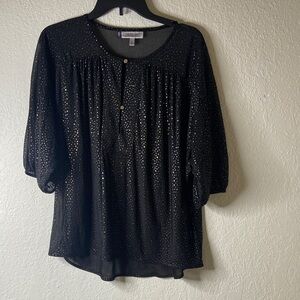 Jennifer Lopez Black Shimmer Blouse
